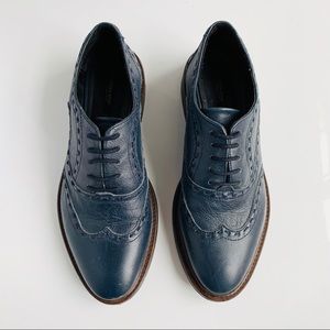 Zara Blue Size 38 Oxford Flat Shoes